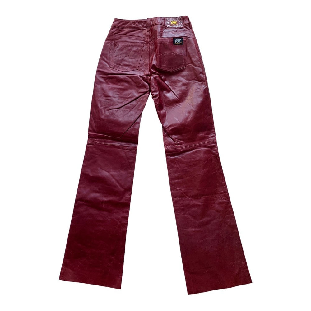 NWT Vintage Parasuco Leather Pants in Burgundy - Picture 6 of 10